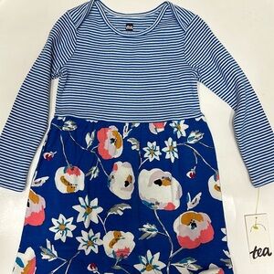 NWT Tea Collection mixed media stripes floral romper 18-24 months